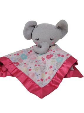Parents Choice Pink Elephant Lovey Plush Tag Toy Security Blanket Lovie Bitsy